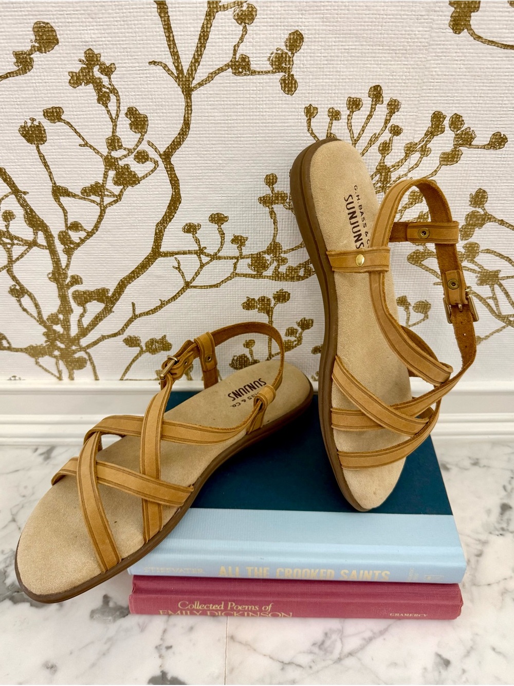G.H. Bass & Co. Tan Strappy Slingback Sandals Margie 7 N